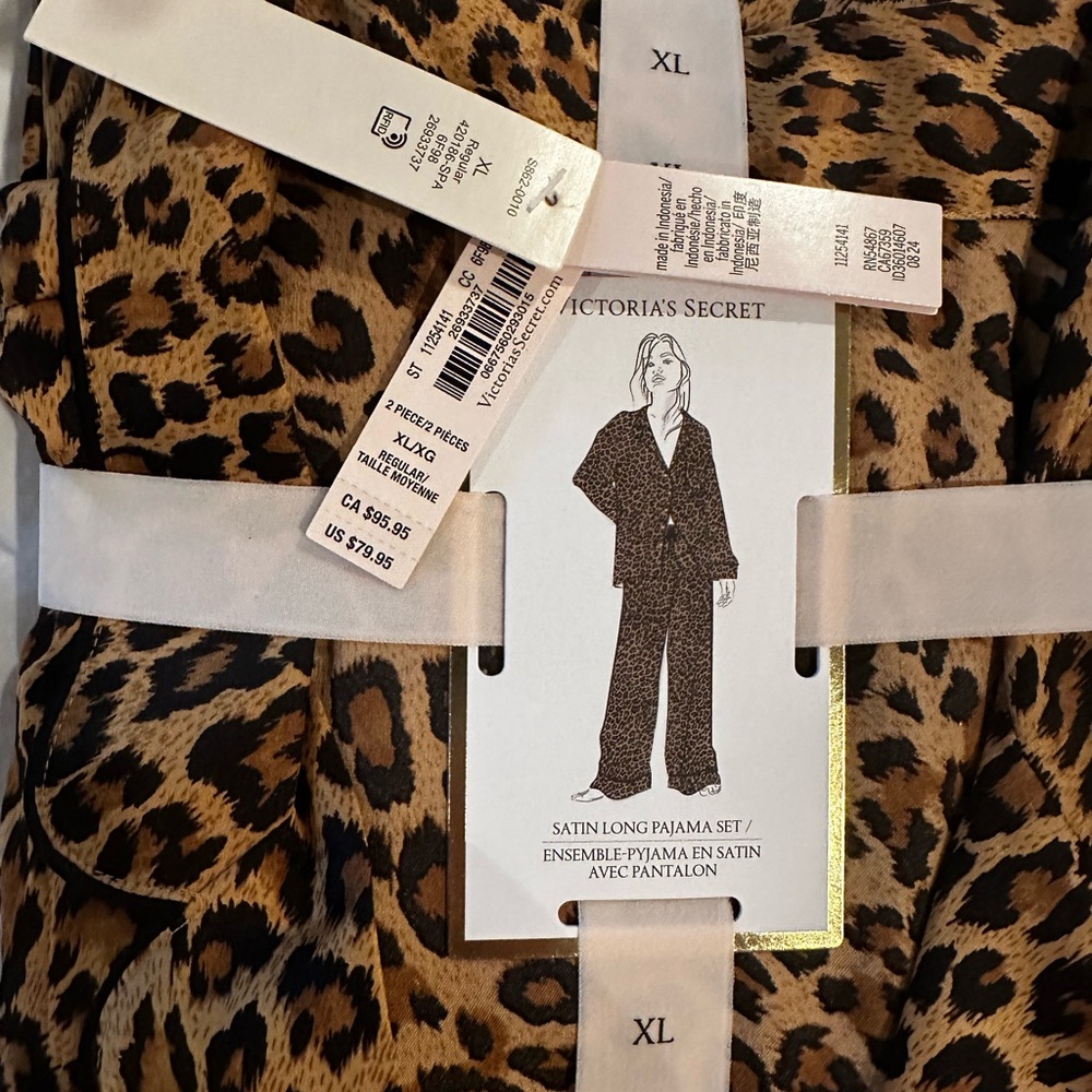 Victoria's Secret Animal Print Satin Pajama Set